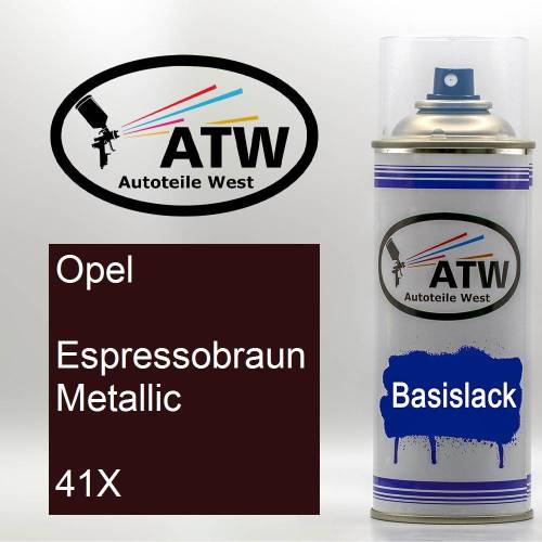 Opel, Espressobraun Metallic, 41X: 400ml Sprühdose, von ATW Autoteile West.